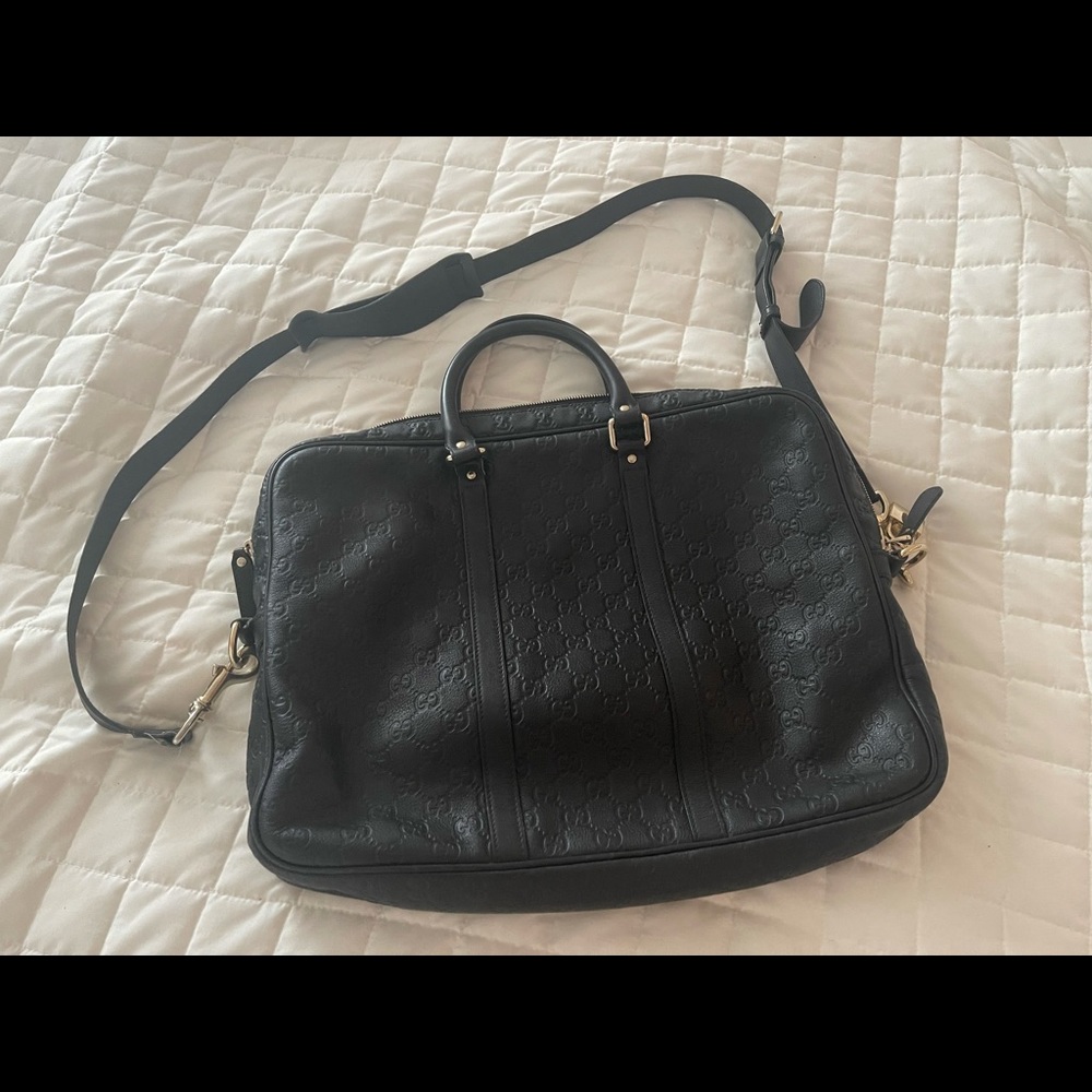 Gucci Monogram Leather Briefcase/Computer Bag